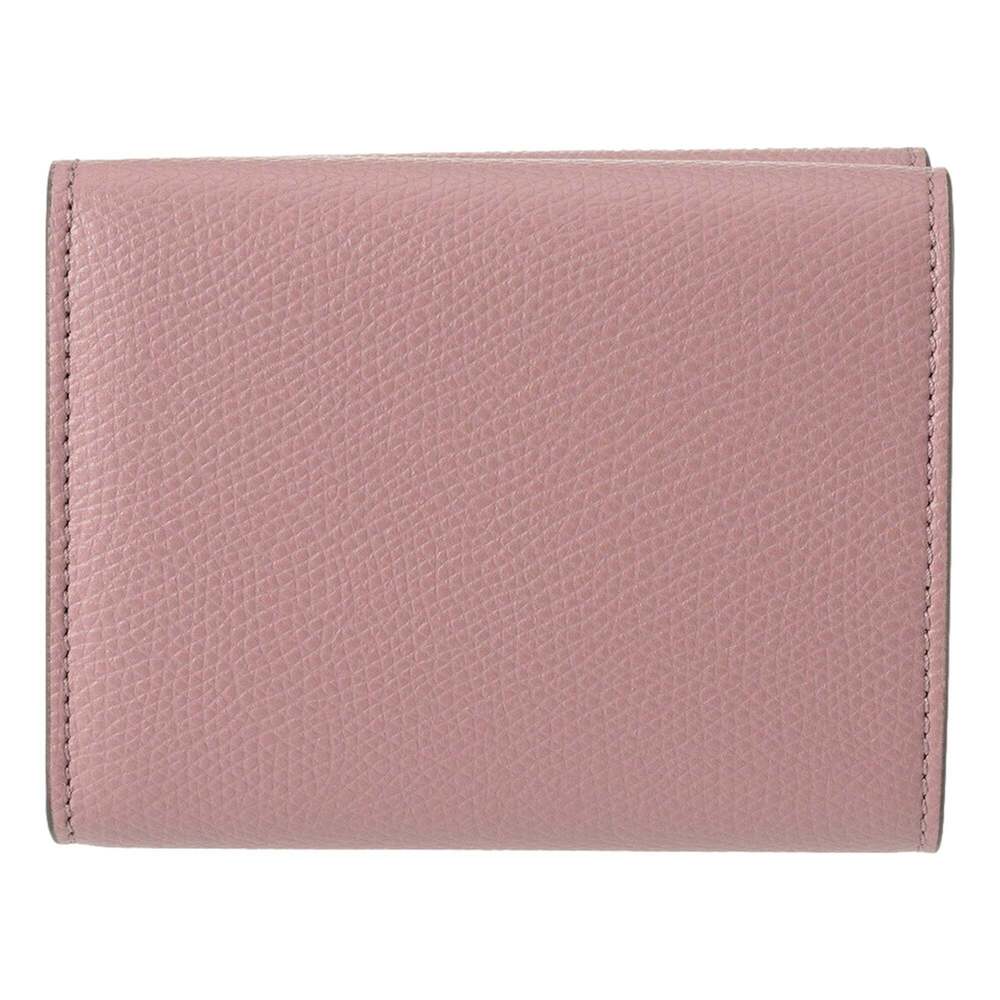 Fendi FF Diamond Leather Tri-Fold Wallet Dusty Mauve Gold-Tone